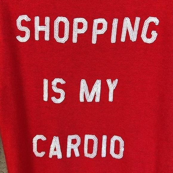 Wildfox White Label Shopping Is My Cardio Sequin Angora Blend Sweater‎ - Picture 5 of 11